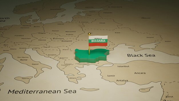 Świętuj Dzień Niepodległości z trójwymiarową mapą flagi Bułgarii
