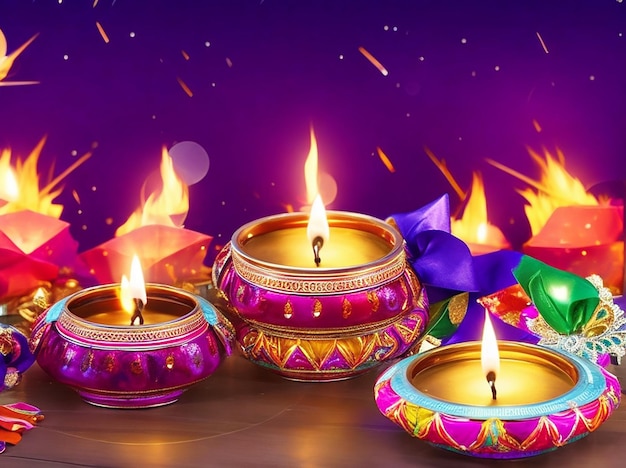Świętuj radość i piękno Diwali dzięki naszemu wyjątkowemu renderowaniu szczęśliwego tła Diwali
