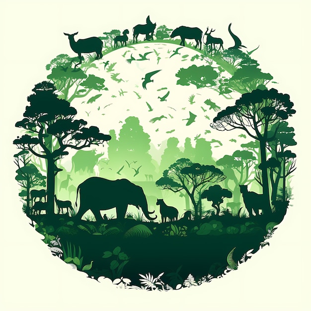 Zdjęcie Świętuj światowy dzień zwierząt 2023 światowy dzień dzikiej przyrody ze zwierzętami światowy dzień zwierząt animalicons