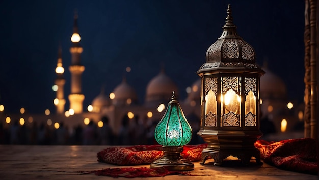 Świętujemy eid ul fitre z meczetem i tłem islamskim