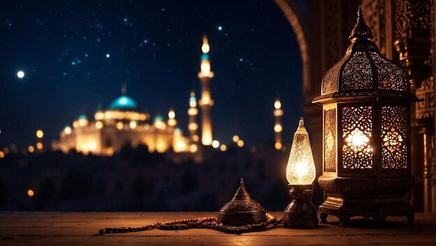 Świętujemy eid ul fitre z meczetem i tłem islamskim