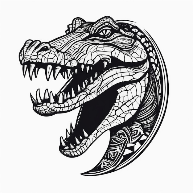 Święty krokodyl plemienny, majestatyczna grafika gadów
