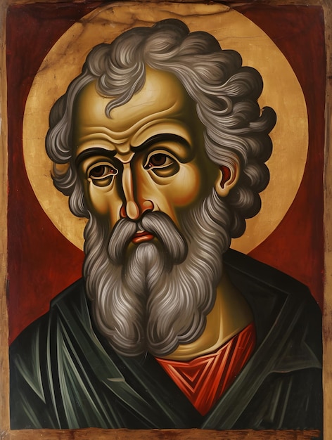 Święty Maciej Apostoł Jezusa Chrystusa Kolorowa ilustracja Generatywna Ai Stary styl malarstwa