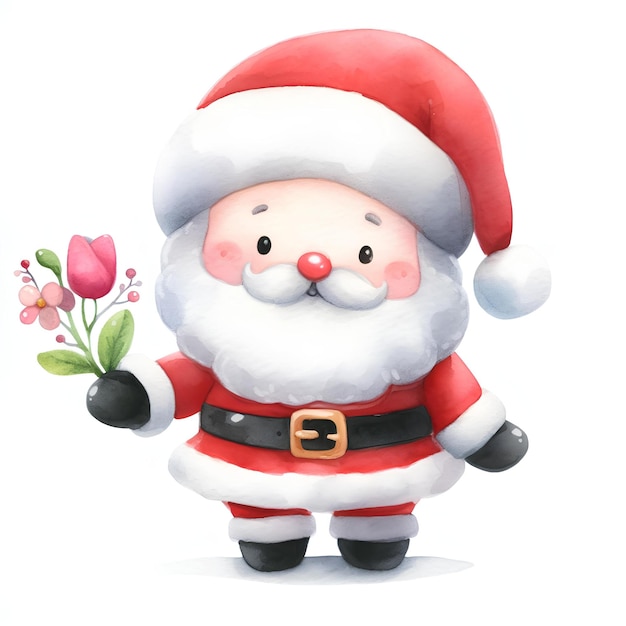 Święty Mikołaj, postać z kreskówek na białym tle