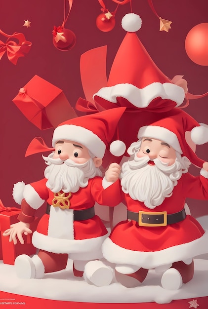 Święty Mikołaj przynosi świąteczną historię Zbiór serdecznych portretów