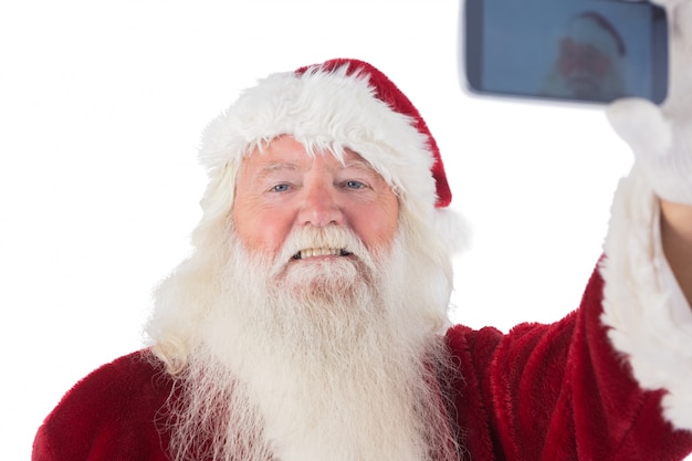 Święty Mikołaj sprawia, że ​​selfie