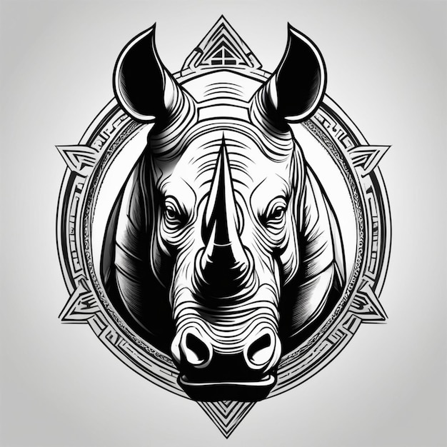 Święty nosorożec plemienny Ikona odporności i mocy
