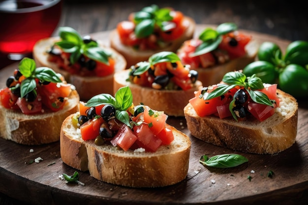 Zdjęcie Świeża bruschetta na talerzu