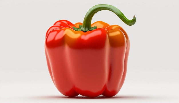 Świeża papryka czerwona owoce warzywa białe tło Obraz generowany przez AI