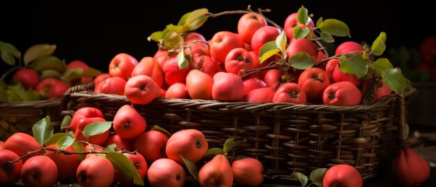 Świeża quince w koszyku na drewnianym stole