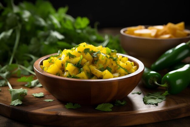 Świeża salsa mango z jalapenos i cilantro