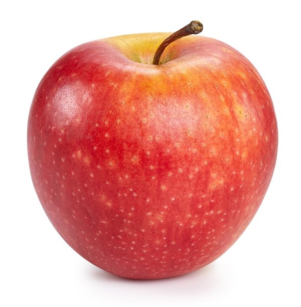 Zdjęcie Świeże czerwone jabłko na białym tle bliska