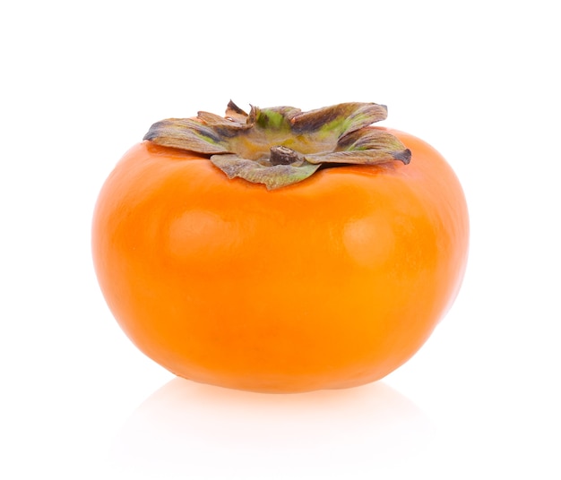 Świeże Dojrzałe Persimmons Na Białym Tle