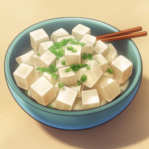 świeże kawałki tofu