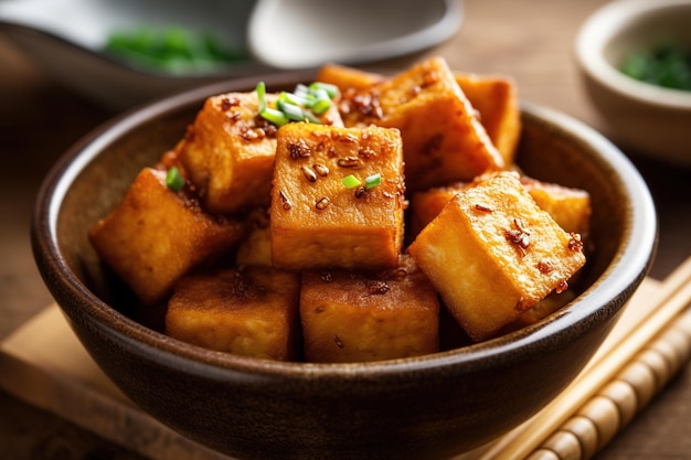 świeże kawałki tofu