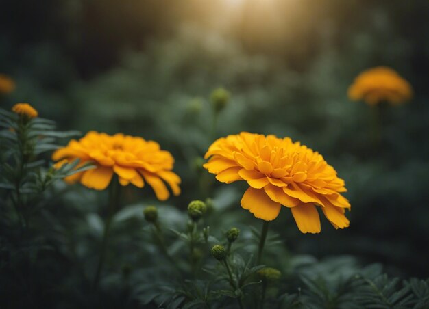 Świeże kwiaty marigold