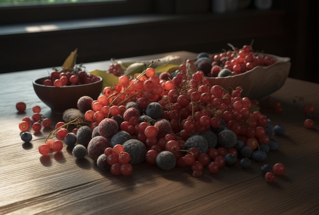 Świeże letnie jagody na rustykalnym stole idealne na letnie rozrywki
