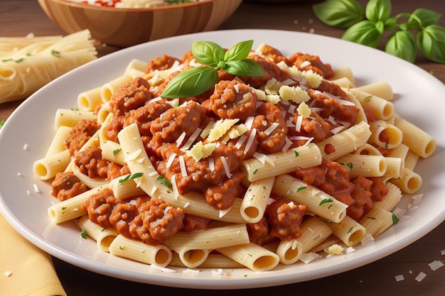 świeże makarony z mocnym bolognese i serem parmesanowym