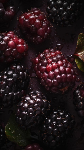 Świeże Organiczne Boysenberry Berry Pionowe Tło