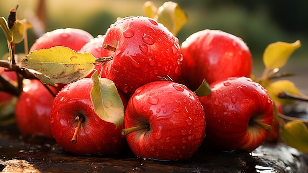 Świeże organiczne jabłko to zdrowy posiłek owocowy uprawiany w przyrodzie