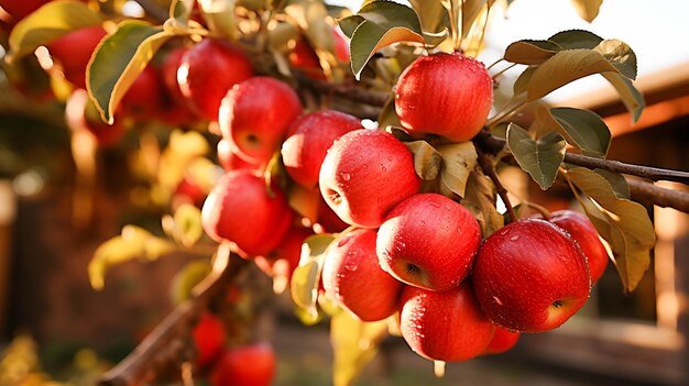 Świeże organiczne jabłko to zdrowy posiłek owocowy uprawiany w przyrodzie