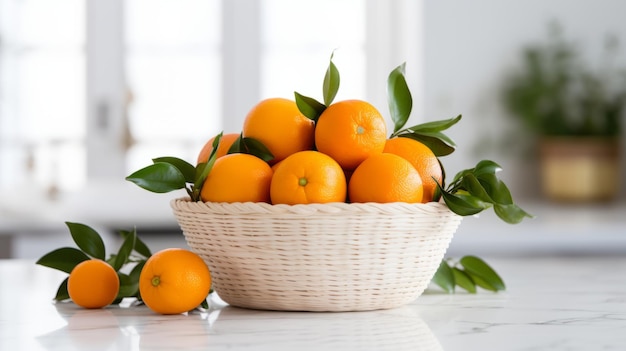 Świeże organiczne owoce mandaryny Fotorealistyczna horyzontalna ilustracja Zdrowa dieta wegetariańska Ai Generowane jasne ilustracje z pysznymi, soczystemi owocami mandaryny