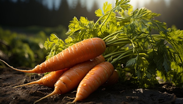 Świeże organiczne warzywa zdrowe odżywianie natura farma nagród na stół dobro generowane przez sztuczną inteligencję