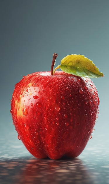 Świeże owoce jabłkowe latające w studio tle restauracji i ogrodu