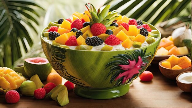 Zdjęcie Świeże owoce różnorodne owoce kolorowe tło witaminy naturalna koncepcja odżywiania