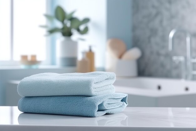 Świeże ręczniki w nowoczesnej łazience