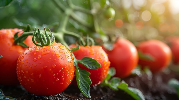 Świeże rośliny pomidorów ekologicznych z bliska