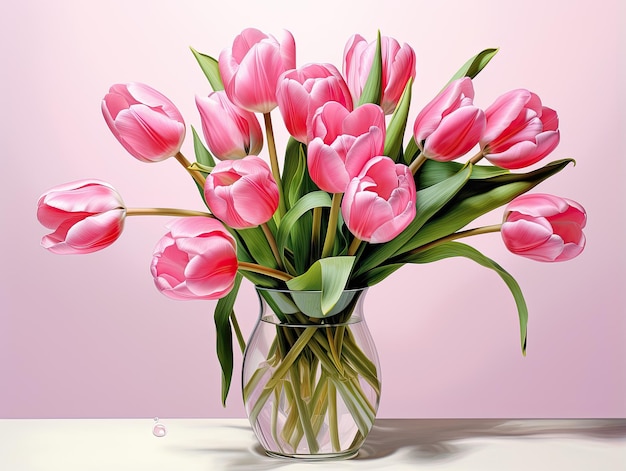 Świeże różowe tulipany