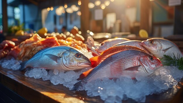 Zdjęcie Świeże ryby gotowe do sprzedaży w kasie rybackiej