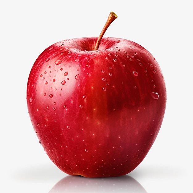Świeże, smaczne czerwone jabłko na białym tle