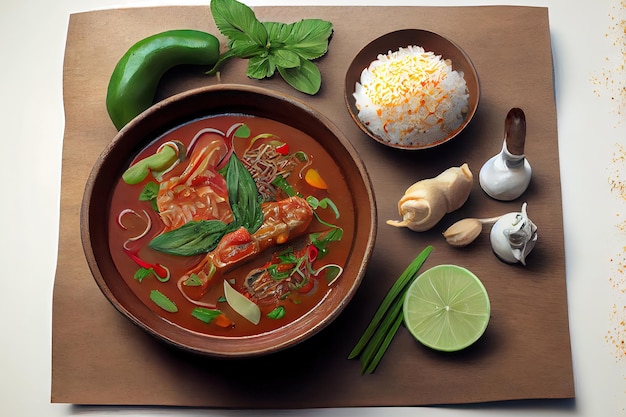 Świeże tajskie jedzenie Phrik Kaeng Phet