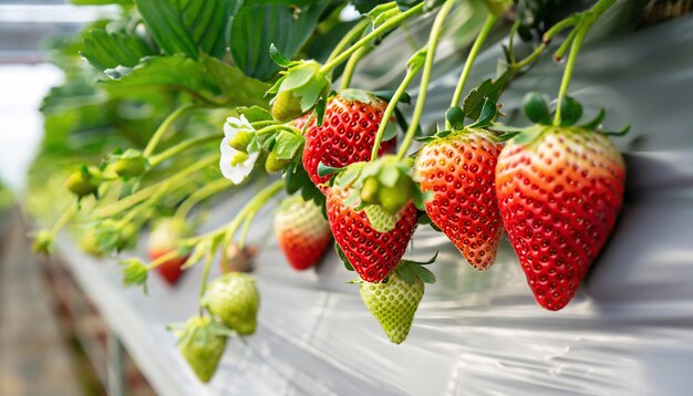 Świeże truskawki, które są uprawiane w szklarniach