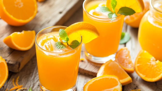Świeże zdrowe napoje detoksykacyjne z diety pomarańczowej Generative Ai