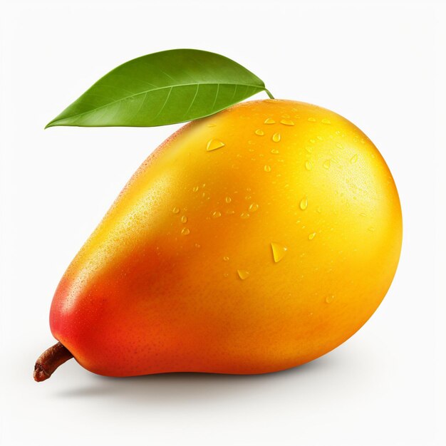 Świeże żółte mango na białym tle