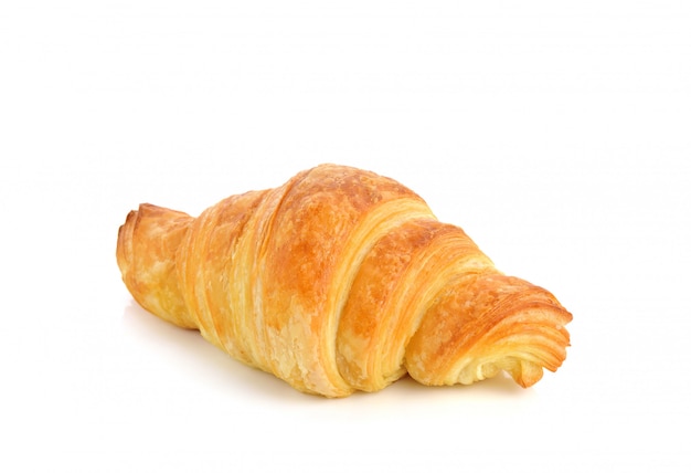 Świeżo Prosty Croissant Na Białym Tle