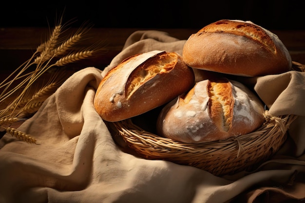 Świeżo upieczony chleb na pięknym tle