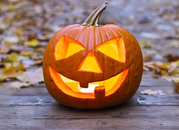 Świeżo wyrzeźbiona dyni JackoLantern