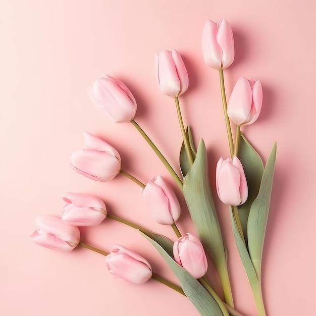Świeży bujny bukiet różowych tulipanów na białym tle