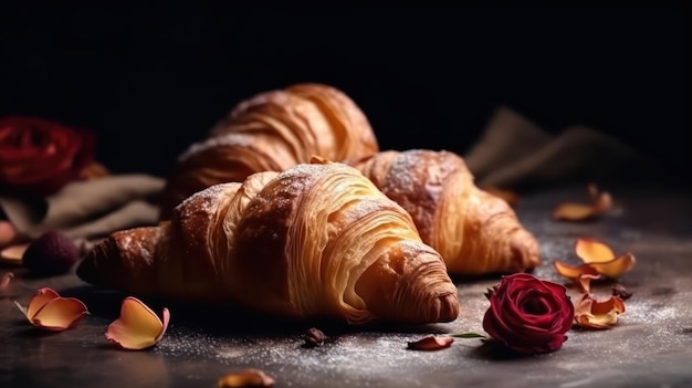 Świeży croissan