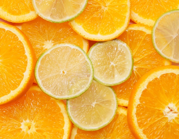 Świeży cytrus, pomarańcza i limonka. zbliżenie