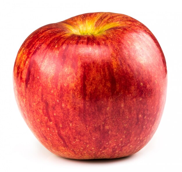 Świeży czerwony jabłko odizolowywający na białym tle z ścinek ścieżką