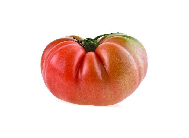 Świeży czerwony pomidor scheda na białym tle