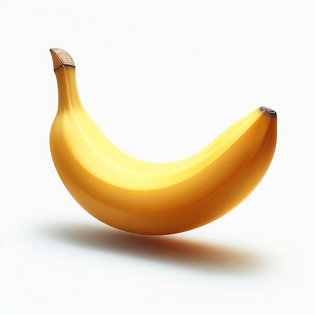 Świeży pojedynczy dojrzały żółty banan izolowany na białym tle Zdrowy styl życia i koncepcja odżywiania