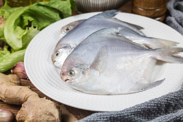 Świeży Pomfret na stole