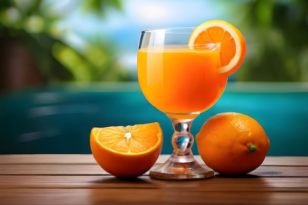 Świeży sok pomarańczowy na stole naturalny