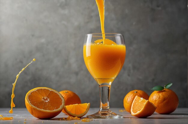 Świeży sok pomarańczowy w ręcznie wykonanym kubku